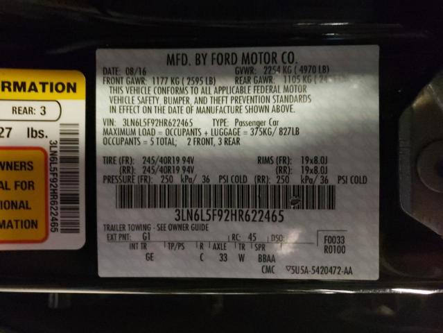 2017 LINCOLN MKZ RESERV 3LN6L5F92HR622465