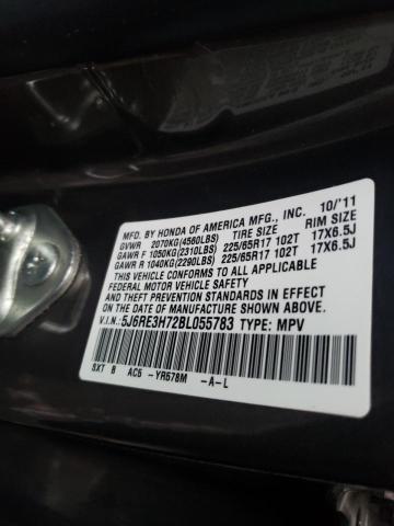 2011 HONDA CR-V EXL 5J6RE3H72BL055783