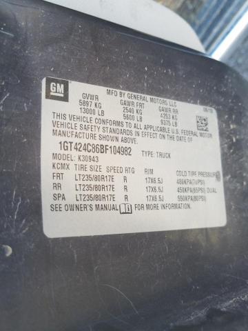 2011 GMC SIERRA K35 1GT424C86BF104982