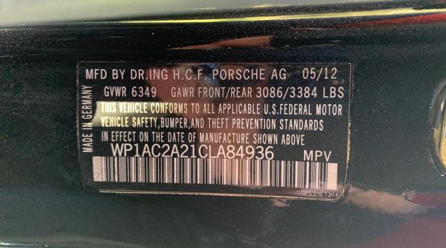 2012 PORSCHE CAYENNE TU WP1AC2A21CLA84936