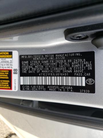 2020 TOYOTA AVALON XSE 4T1E21FB3LU016491