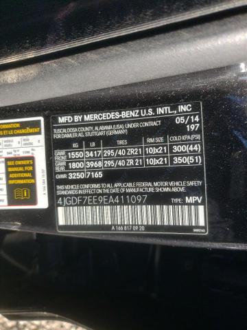 2014 MERCEDES-BENZ GL 63 AMG 4JGDF7EE9EA411097