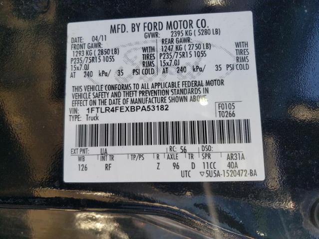 2011 FORD RANGER SUP 1FTLR4FEXBPA53182