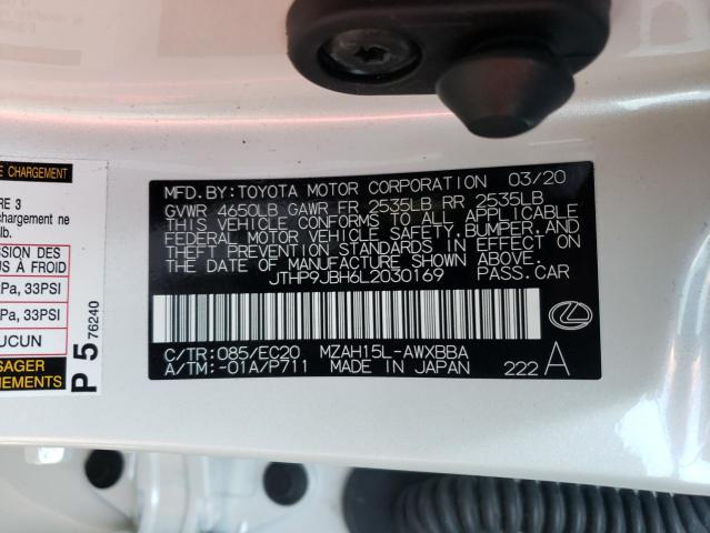 2020 LEXUS UX 250H JTHP9JBH6L2030169