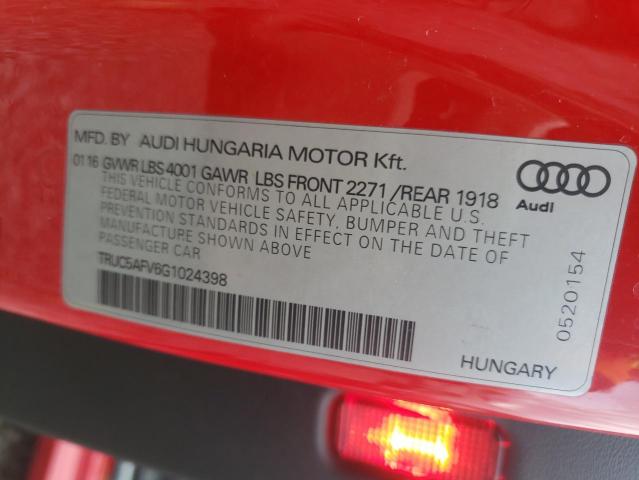 2016 AUDI TT TRUC5AFV6G1024398