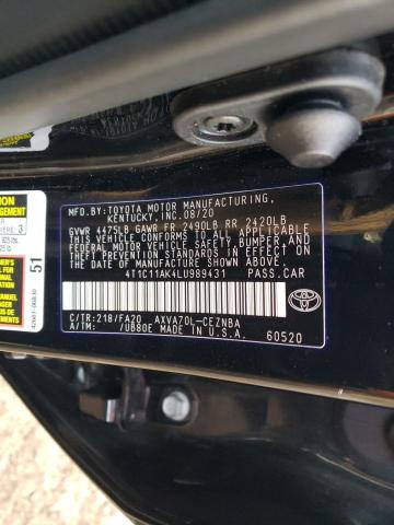 4T1C11AK4LU989431 TOYOTA CAMRY 2020