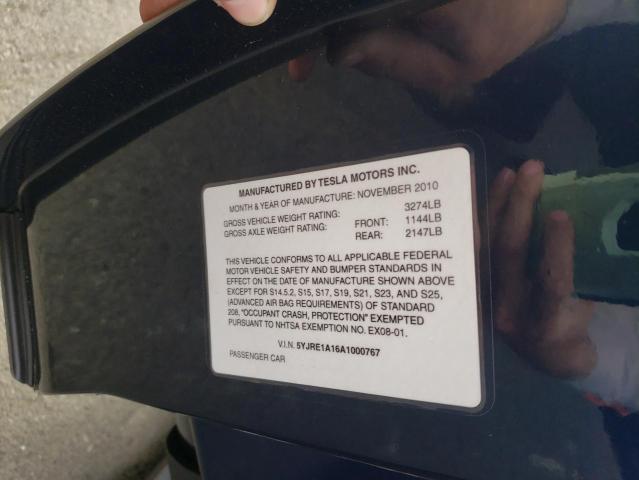 2010 TESLA ROADSTER 5YJRE1A16A1000767