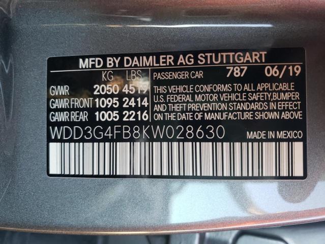 2019 MERCEDES-BENZ A 220 4MAT WDD3G4FB8KW028630