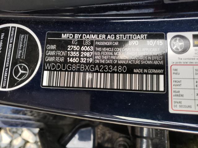 2016 MERCEDES-BENZ S550 WDDUG8FBXGA233480