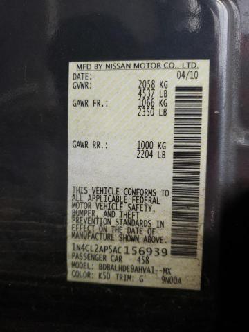 2010 NISSAN ALTIMA HYB 1N4CL2AP5AC156939