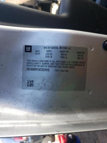 2010 CHEVROLET COBALT 1LT 1G1AD5F51A7207815