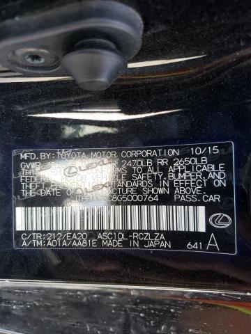 2016 LEXUS RC 200T JTHHA5BC8G5000764