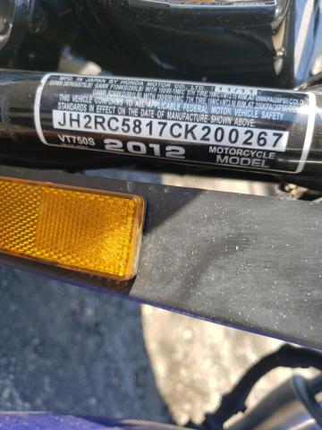 2012 HONDA VT750 S JH2RC5817CK200267