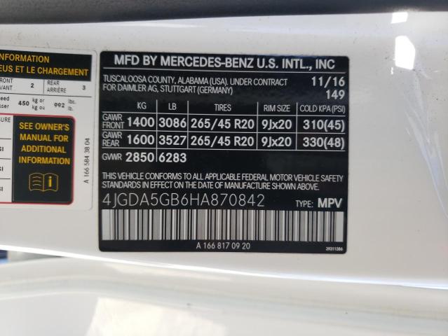 2017 MERCEDES-BENZ GLE 400 4M 4JGDA5GB6HA870842
