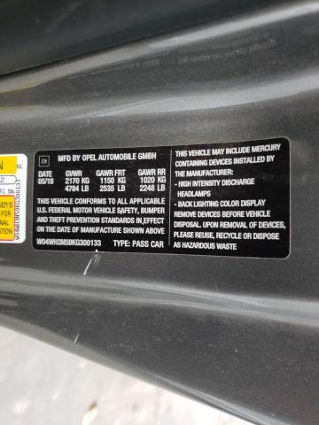 2019 BUICK CASCADA PR W04WH3N59KG300133
