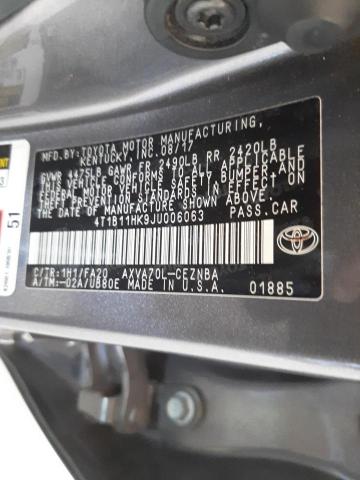 2018 TOYOTA CAMRY 4D 2 4T1B11HK9JU006063