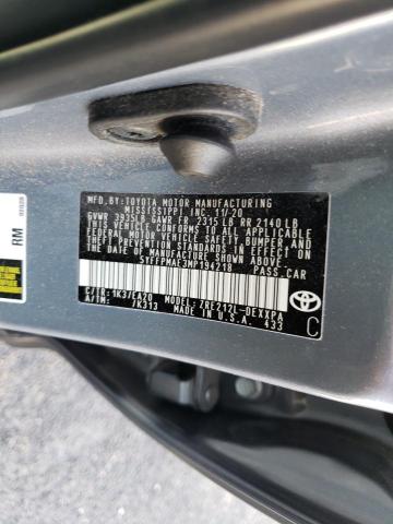 2021 TOYOTA COROLLA XL 5YFFPMAE3MP194218