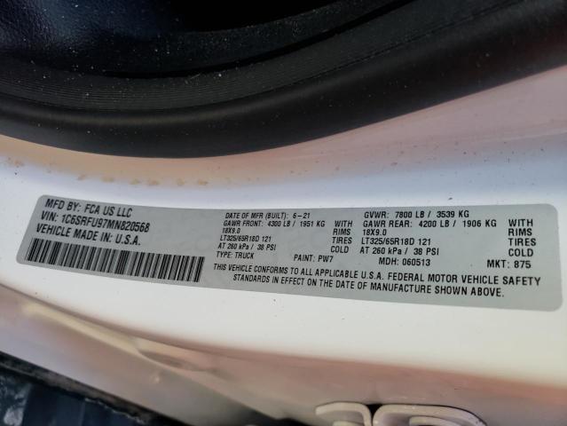 2021 RAM 1500 TRX 1C6SRFU97MN820568