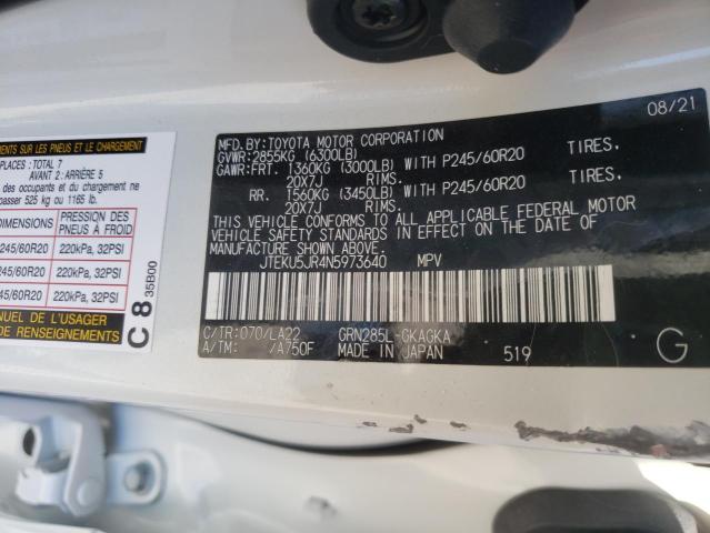 2022 TOYOTA 4RUNNER LI JTEKU5JR4N5973640