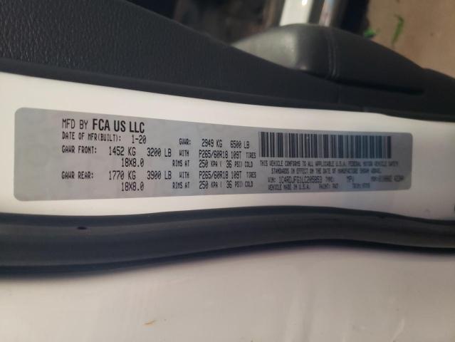 2020 DODGE DURANGO SS 1C4RDJFG1LC205853
