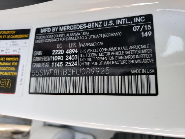 2015 MERCEDES-BENZ C 63 AMG-S 55SWF8HB3FU089925