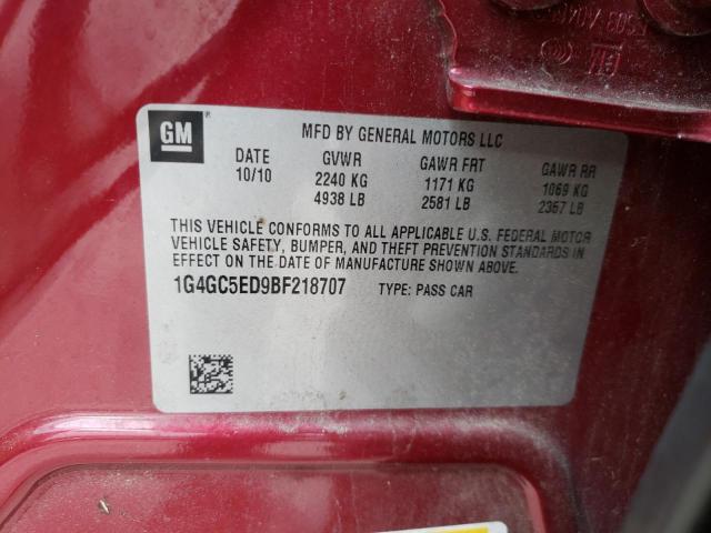 2011 BUICK LACROSSE C 1G4GC5ED9BF218707