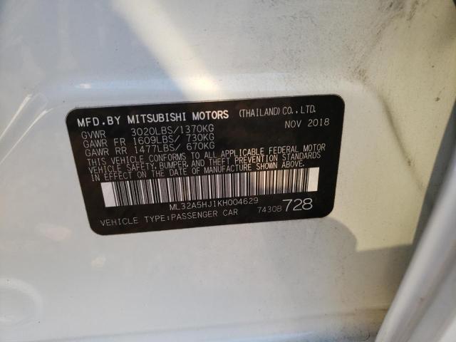 2019 MITSUBISHI MIRAGE LE ML32A5HJ1KH004629