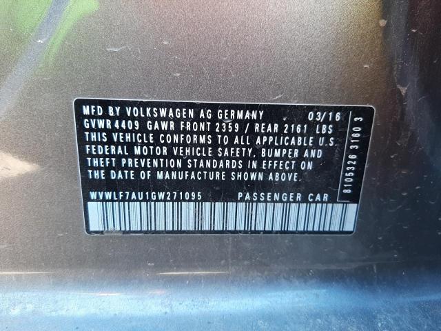 2016 VOLKSWAGEN GOLF R WVWLF7AU1GW271095