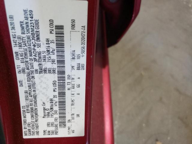 2011 FORD FIESTA SEL 3FADP4CJ9BM231459