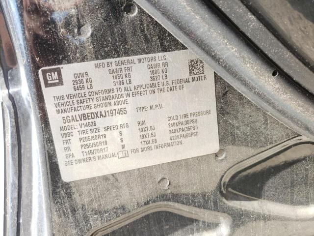 2010 BUICK ENCLAVE CX 5GALVBEDXAJ197455