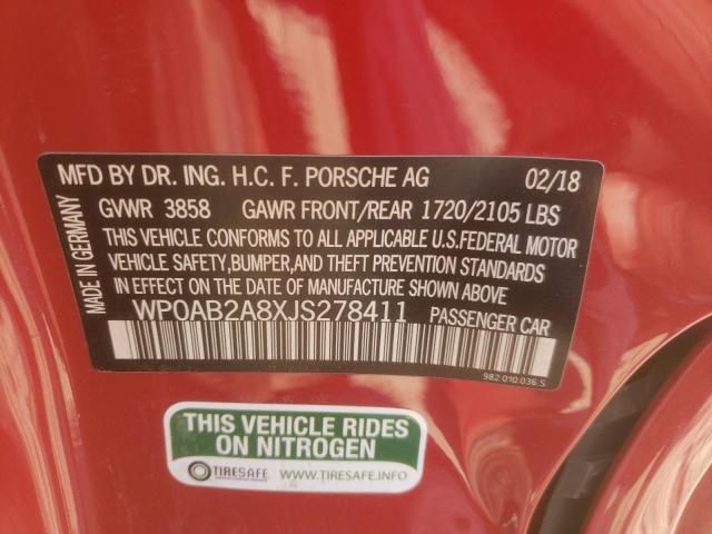 2018 PORSCHE CAYMAN S WP0AB2A8XJS278411
