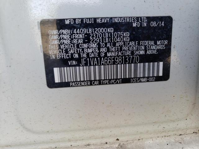 2015 SUBARU WRX JF1VA1A66F9813770