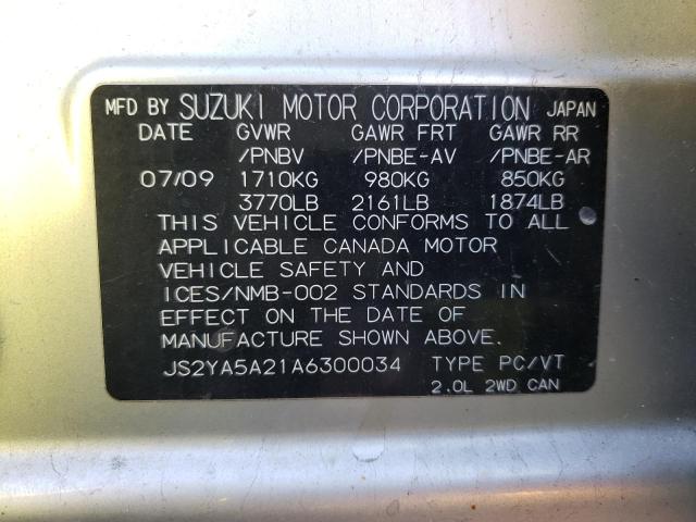 2010 SUZUKI SX4 JX JS2YA5A21A6300034