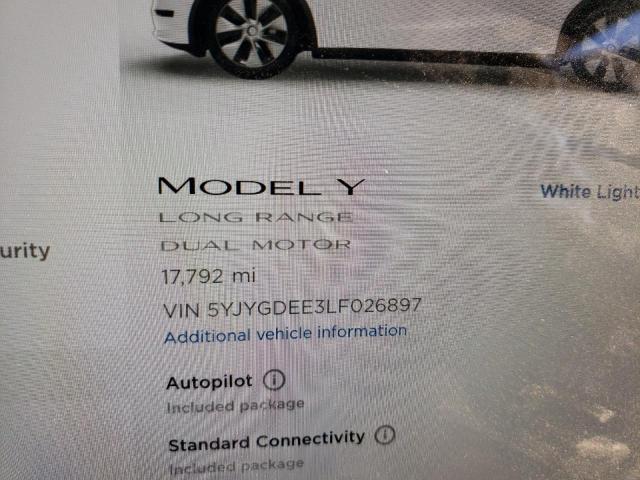 2020 TESLA MODEL Y 5YJYGDEE3LF026897