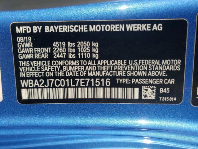 2020 BMW M240XI WBA2J7C01L7E71516