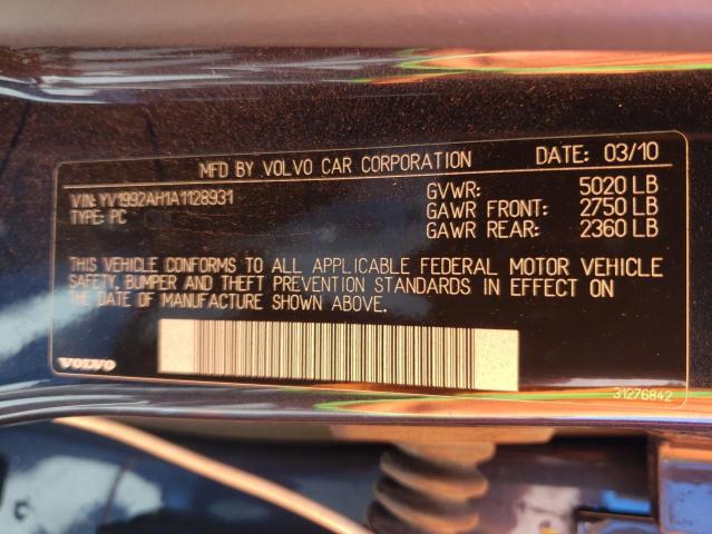 2010 VOLVO S80 T6 YV1992AH1A1128931