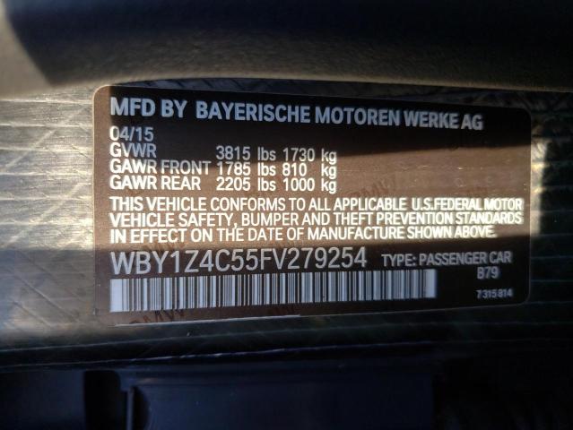 2015 BMW I3 REX WBY1Z4C55FV279254
