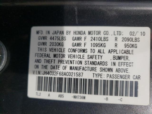 2010 ACURA TSX JH4CU2F68AC021587