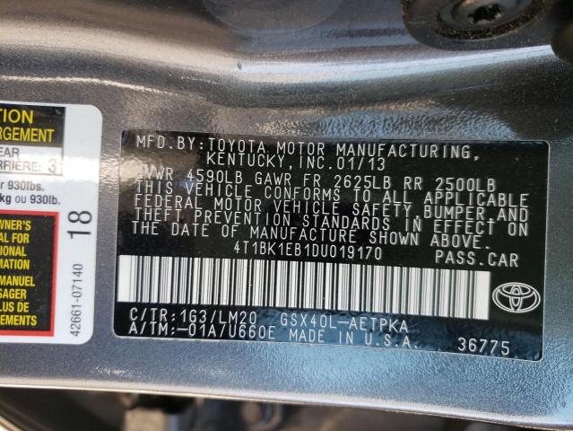 2013 TOYOTA AVALON BAS 4T1BK1EB1DU019170
