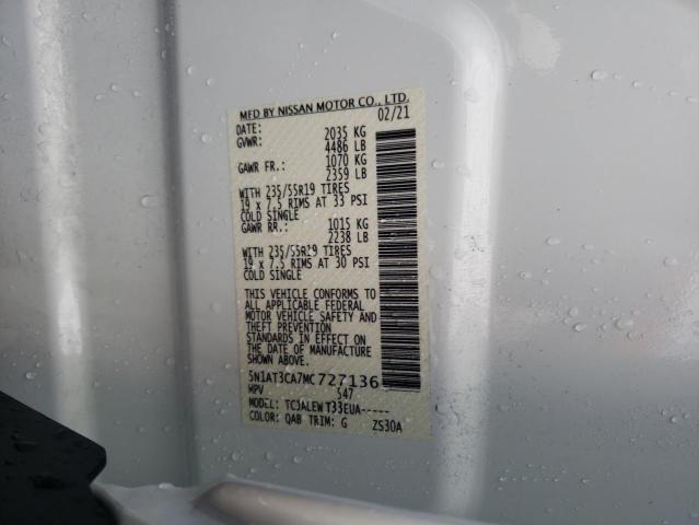 2021 NISSAN ROGUE SL 5N1AT3CA7MC727136