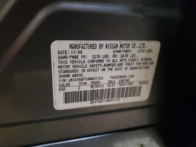 2010 INFINITI G37 BASE JN1CV6AP1AM401163