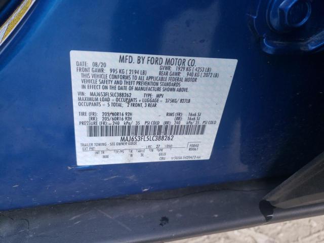 2020 FORD ECOSPORT MAJ6S3FL5LC388262