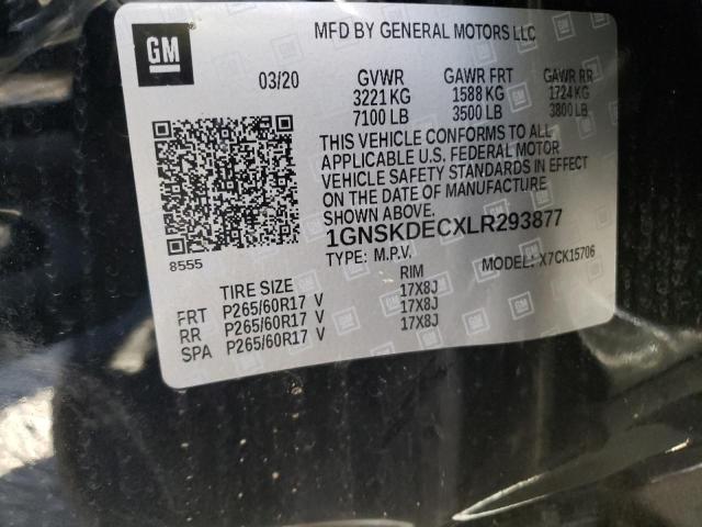 2020 CHEVROLET TAHOE POLI 1GNSKDECXLR293877