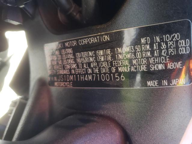 2021 SUZUKI GSX-R1000 JS1DM11H4M7100156