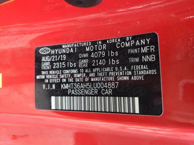 2020 HYUNDAI VELOSTER N KMHT36AH5LU004887