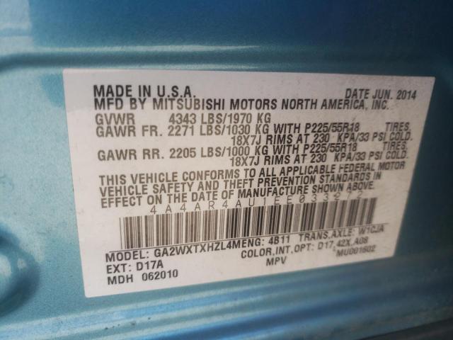 4A4AR4AU1EE033272 Mitsubishi Outlander 2014. Фото: 9