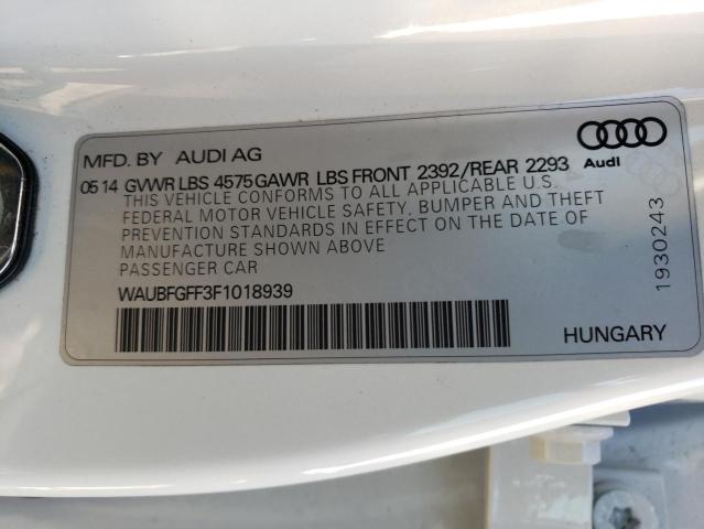 2015 AUDI S3 PREMIUM WAUBFGFF3F1018939
