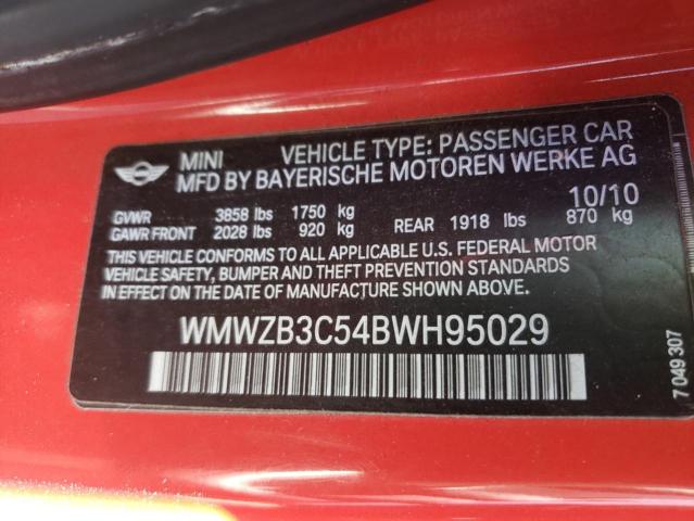 2011 MINI COOPER COU WMWZB3C54BWH95029