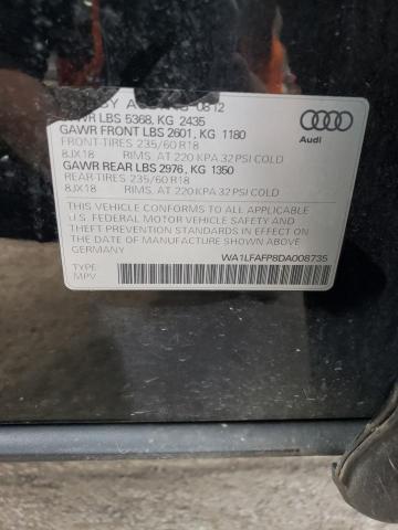 VIN WA1LFAFP8DA008735 2013 Audi Q5, Premium Plus no.10