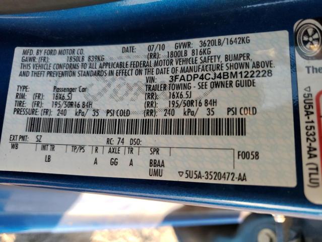 2011 FORD FIESTA SEL 3FADP4CJ4BM122228